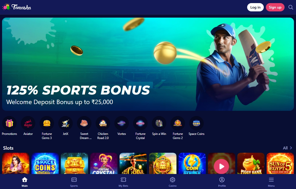 Tamasha Casino Mobile screenshot
